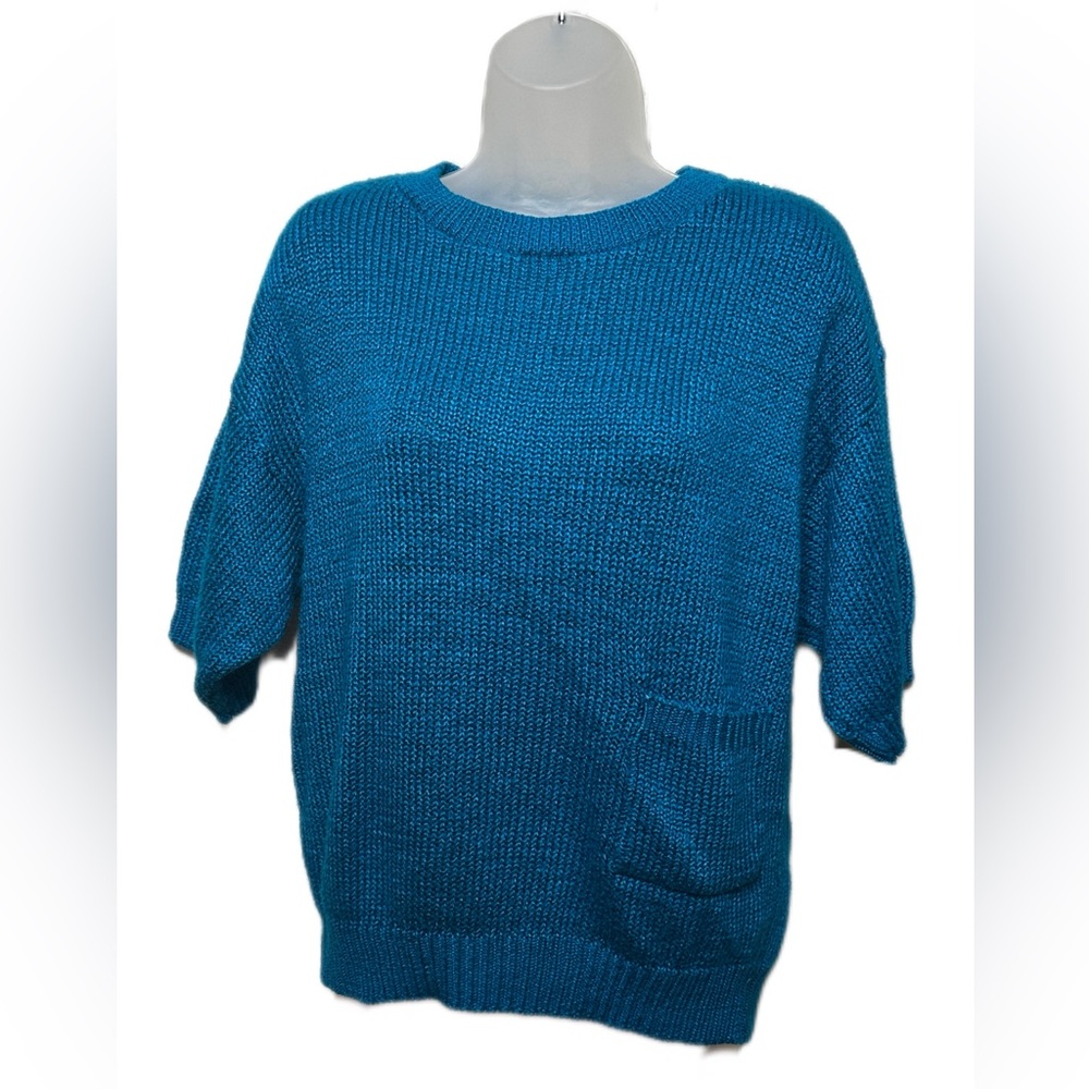 Vintage Alison J Blue Knit Sweater Size Large